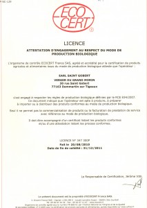 Licence Ecocert
