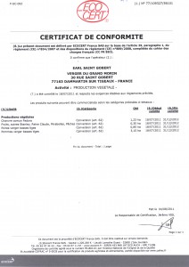 certificat de conformité 4 août 2011